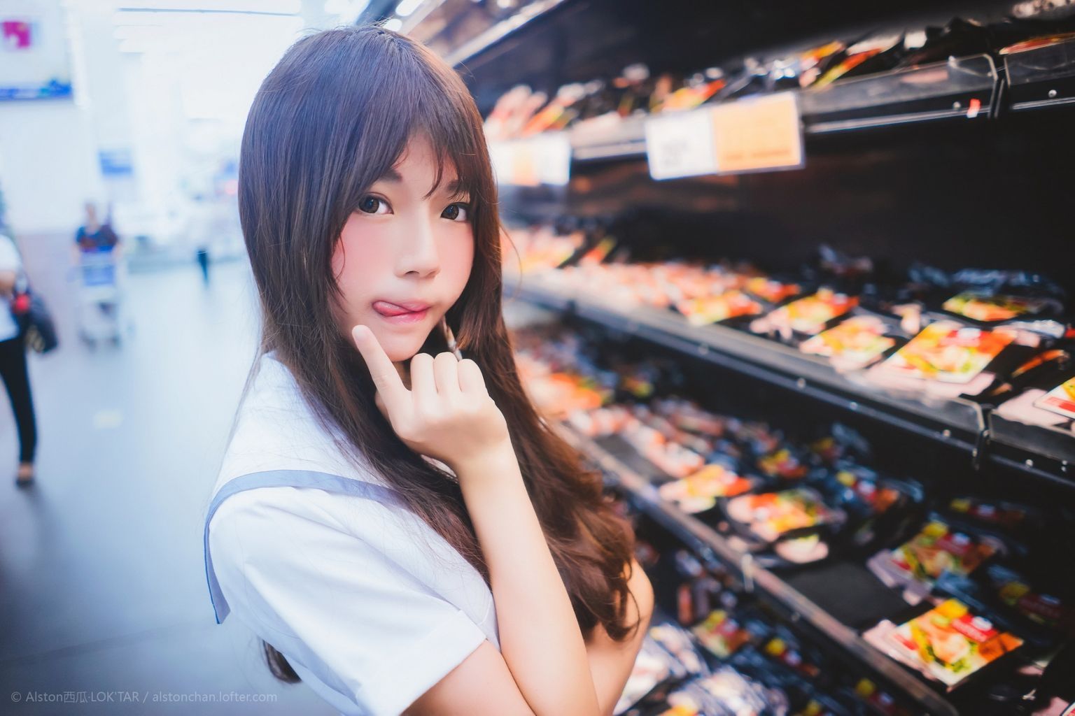 櫻桃喵自拍寫真-空氣少女 超市 - Cute loli girl shopping in suppermarket - (18P)